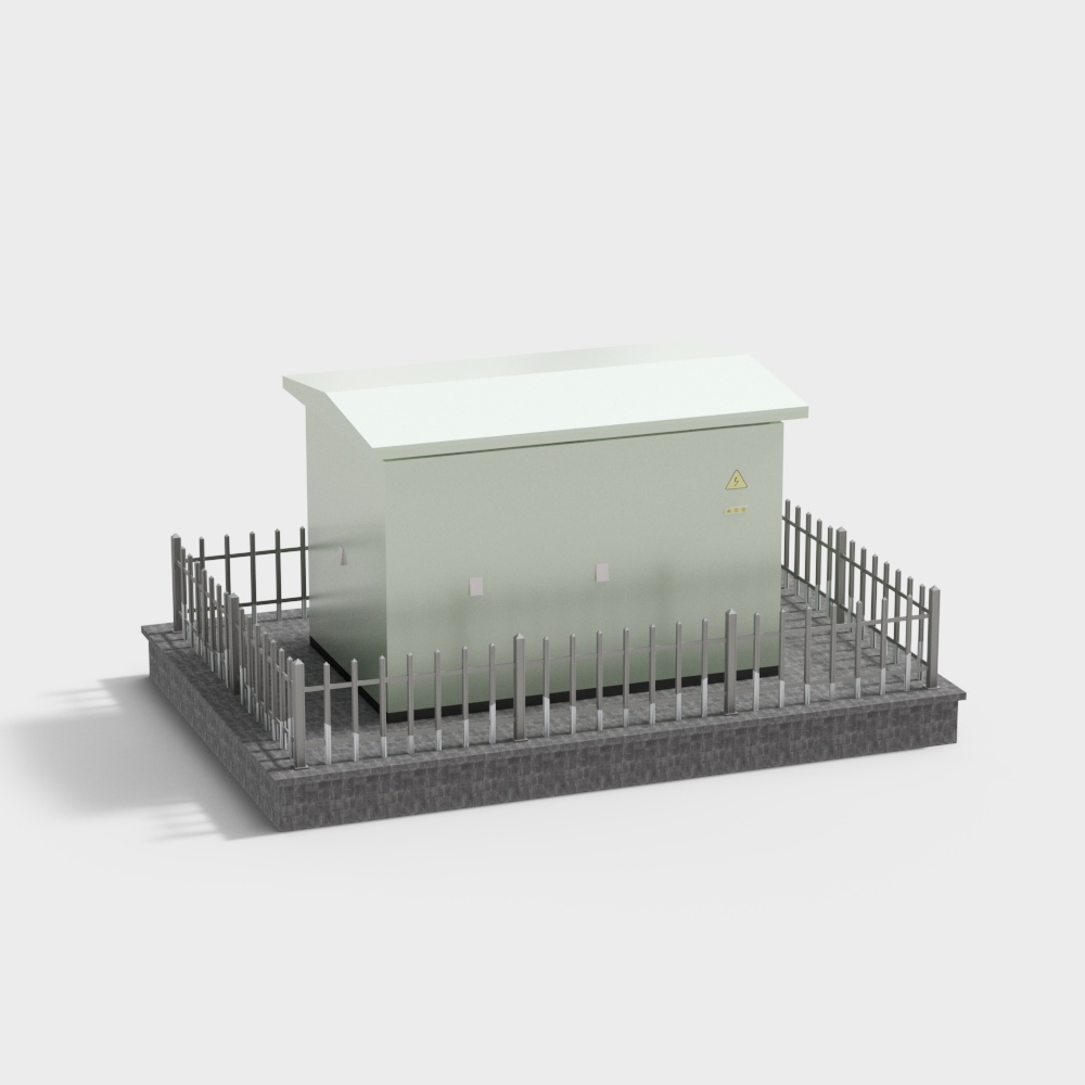 Protective fence type transformer box