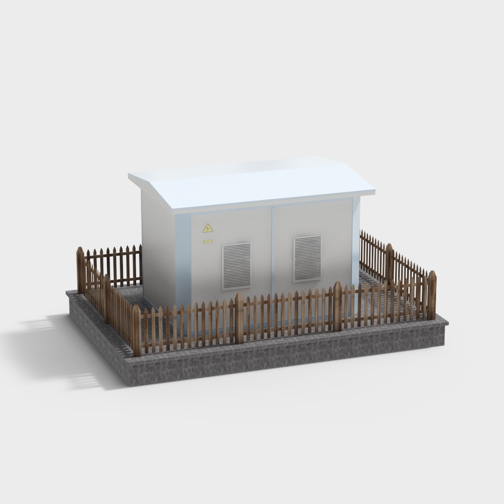 Protective fence type transformer box