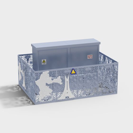 Protective fence type transformer box