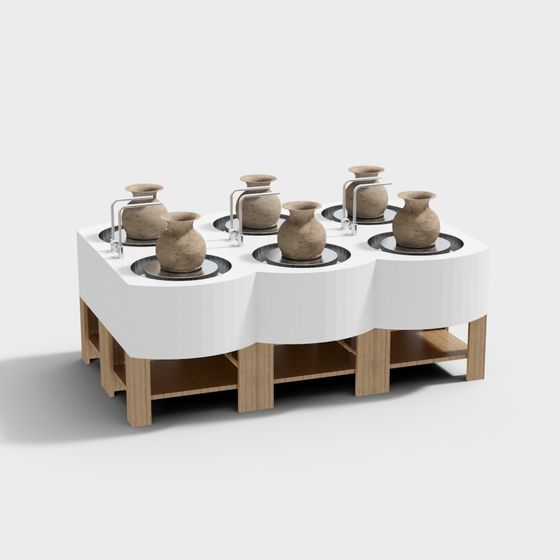 Hexagonal Flower Coffee Table 3D model