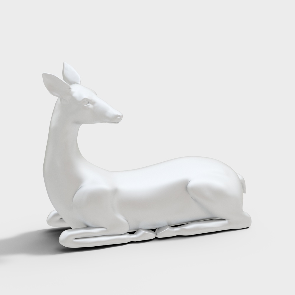 Elegant Low-Poly Deer 3D Model