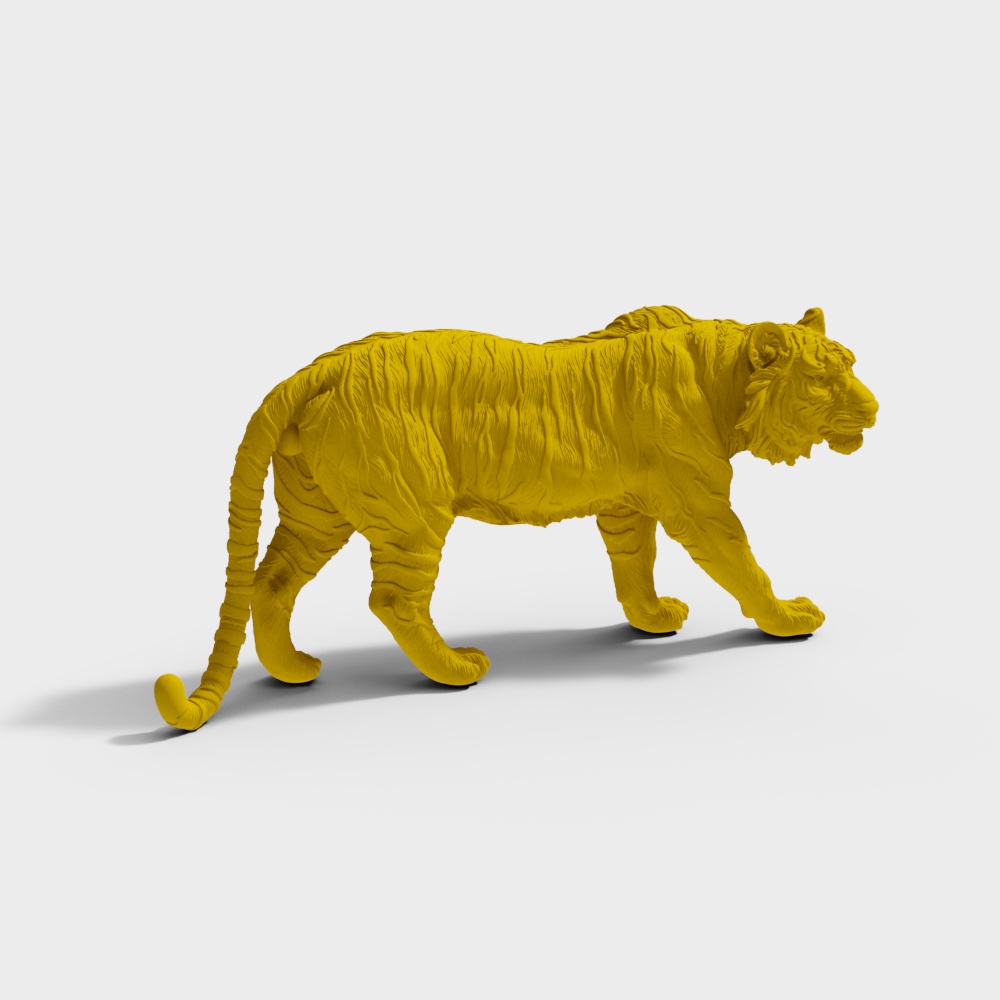 Walking Yellow Tiger 3D model