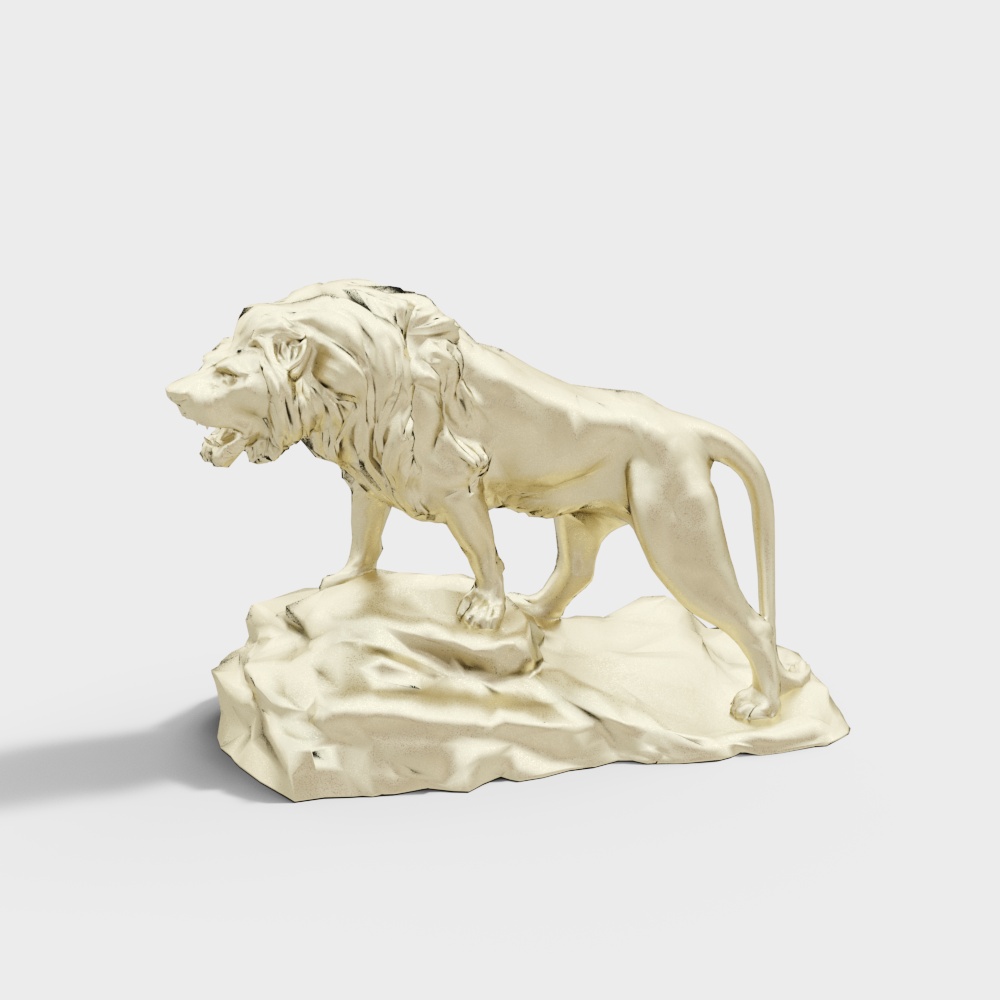 Majestic Low-Poly Lion 3D Model