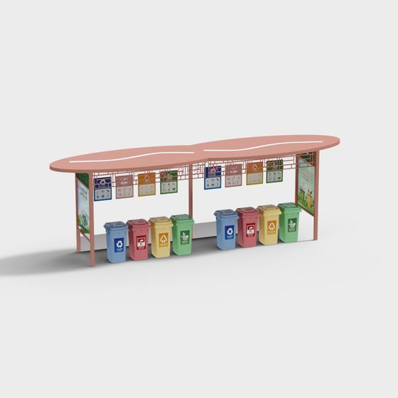 Eco-Friendly Waste Sorting Station 3D model
