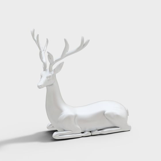 Elegant Low-Poly Deer 3D Model