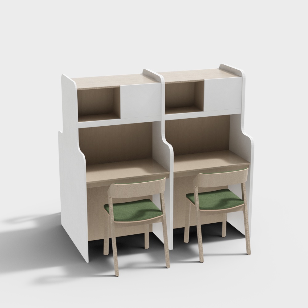 Self-study classroom double desks and chairs