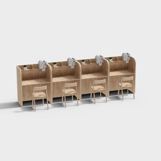 Cozy Library Reading Nook 3D model