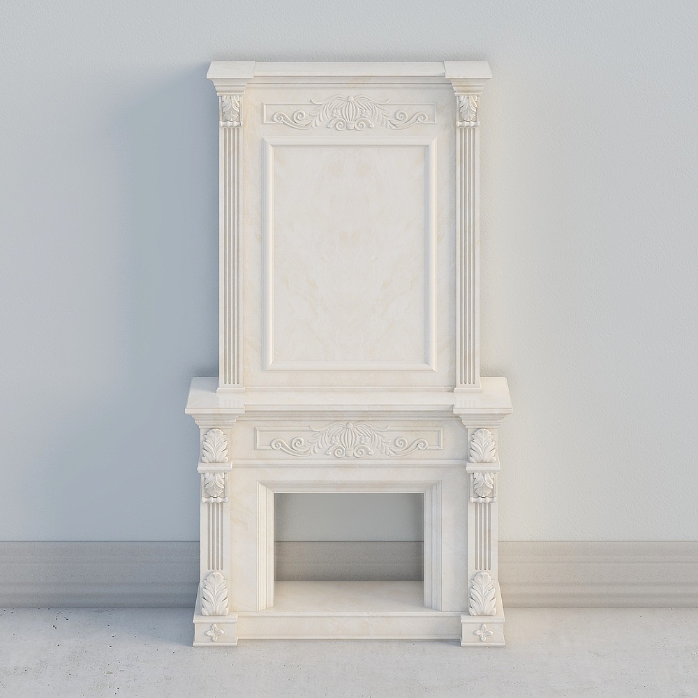 white fireplace