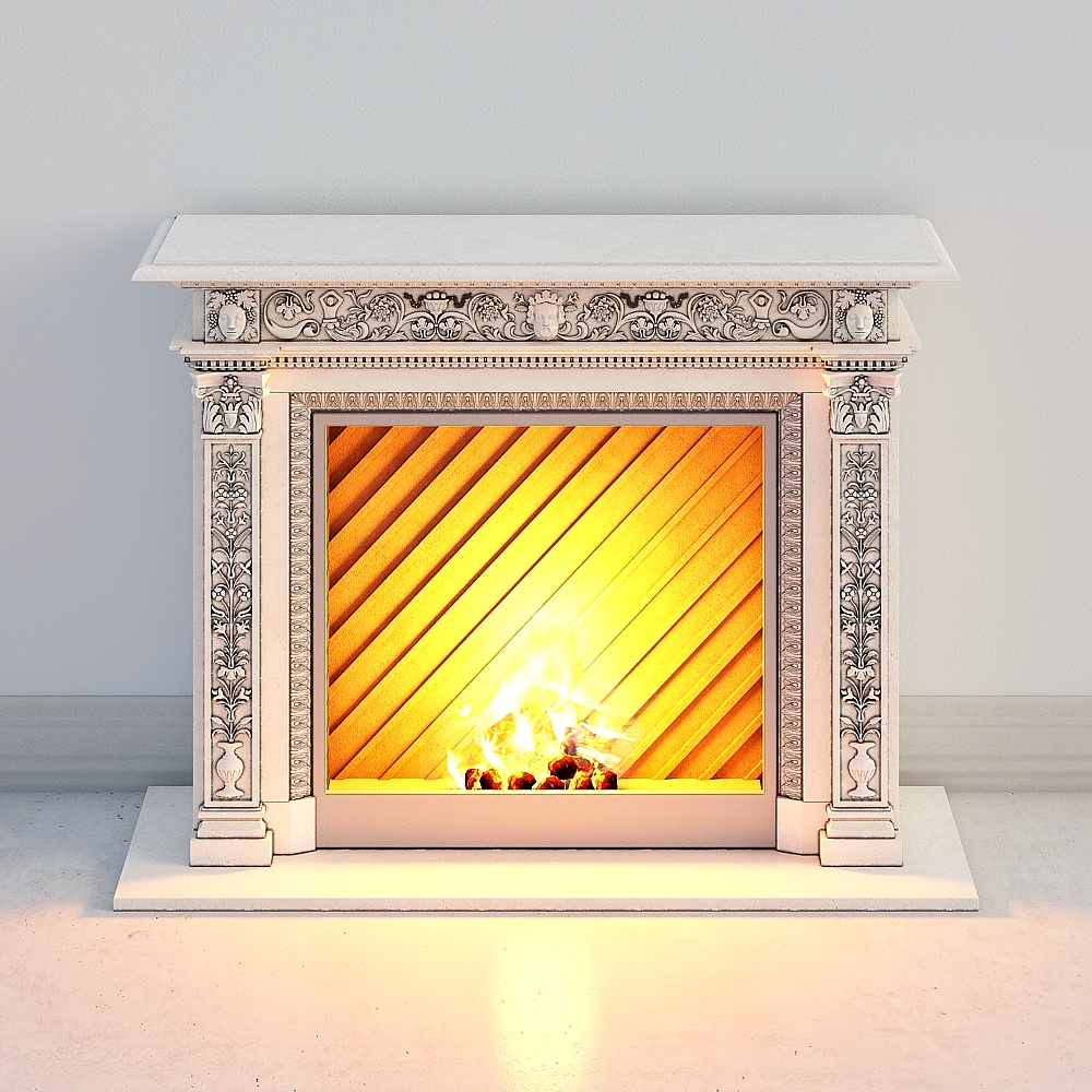 lò sưởi màu trắng đơn giản