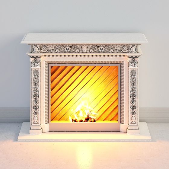 lò sưởi màu trắng đơn giản