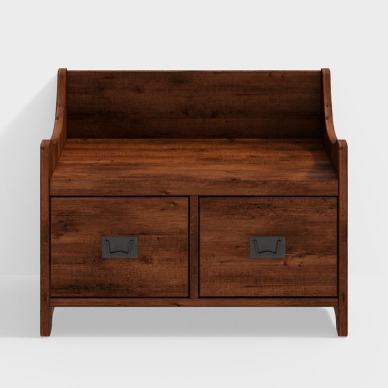 Vintage Storage Bench 3D Model for Modern Design