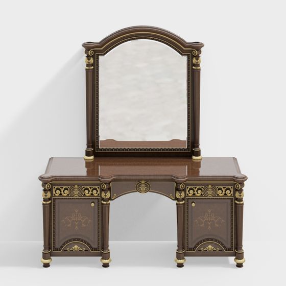 Elegant Vintage Vanity Table 3D model