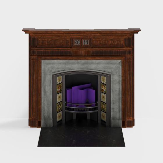 Elegant Victorian Fireplace 3D model for Creative Projects