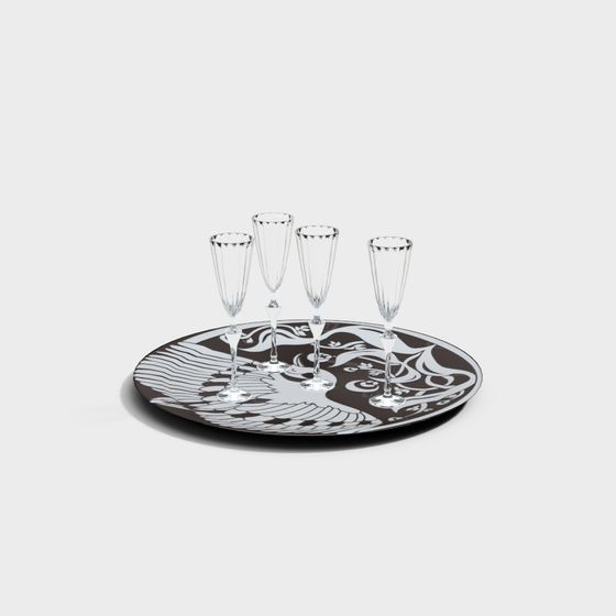 cubiertos bandejas de cristal copas copas