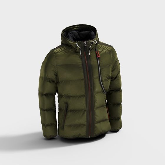 Stylish Low-Poly Down Jacket 3D model