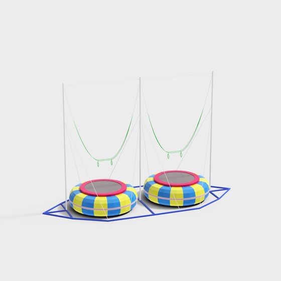 Vibrant Low-Poly Trampoline 3D model