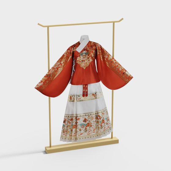 Traditional Chinese Costume 3D model