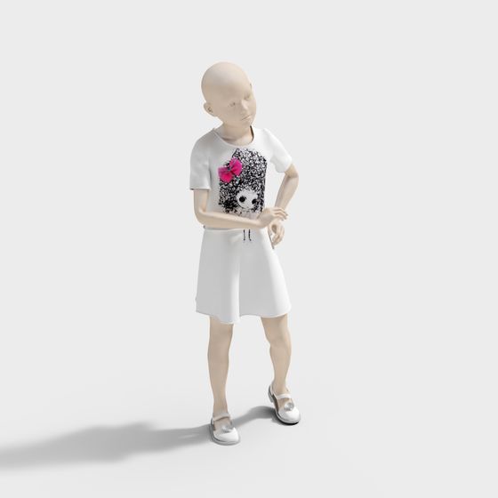 Charming Low-Poly Character 3D Model
