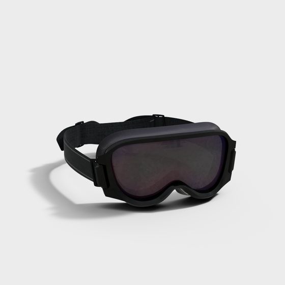 Futuristic Black Ski Goggles 3D model
