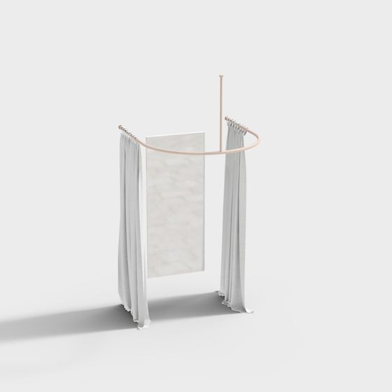 Elegant Flowing Curtain 3D model for Contemporary Spaces