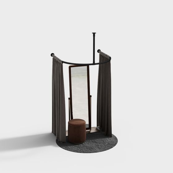 Round Mirror Lounge Area 3D model