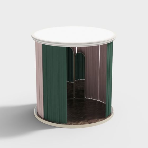 Stylish Cylinder-Shaped Art Table 3D model