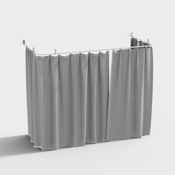Privacy Curtain 3D model for Interior Design and Animation