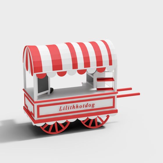 Lilithhotdog Retro Food Cart 3D model for Creative Projects