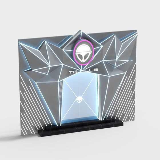 Futuristic Neon TG Club Entrance 3D model