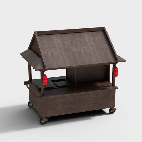 Oriental Snack Cart 3D model