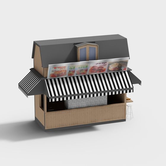 Vibrant Street Food Stall 3D model