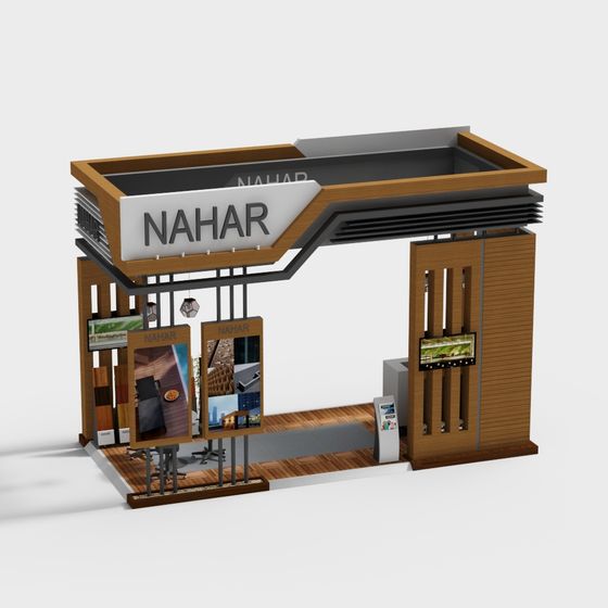Nahar Booth 3D model for Modern Design