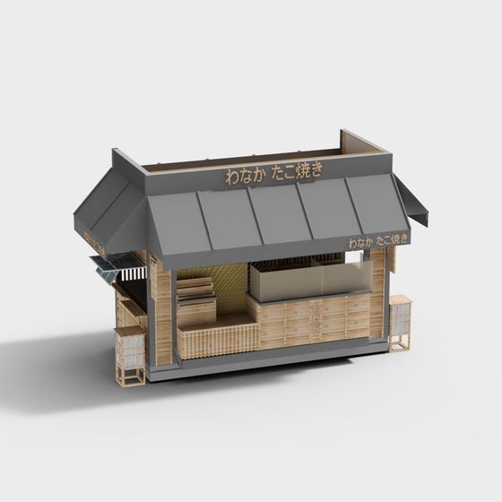 Japanese Street Food Stall 3D model