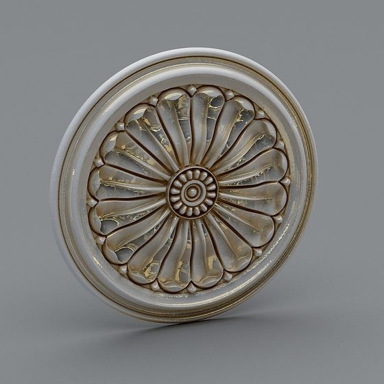 Elegant Round Decorative Plate 3D model
