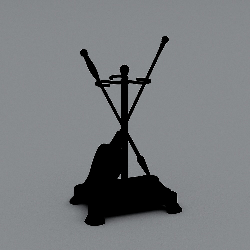 Sleek Sword Rack 3D model