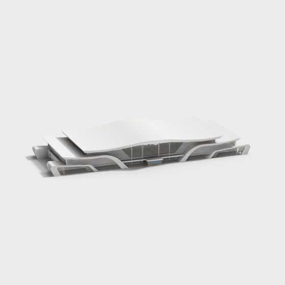 Futuristic Low-Polygon Architectural 3D model