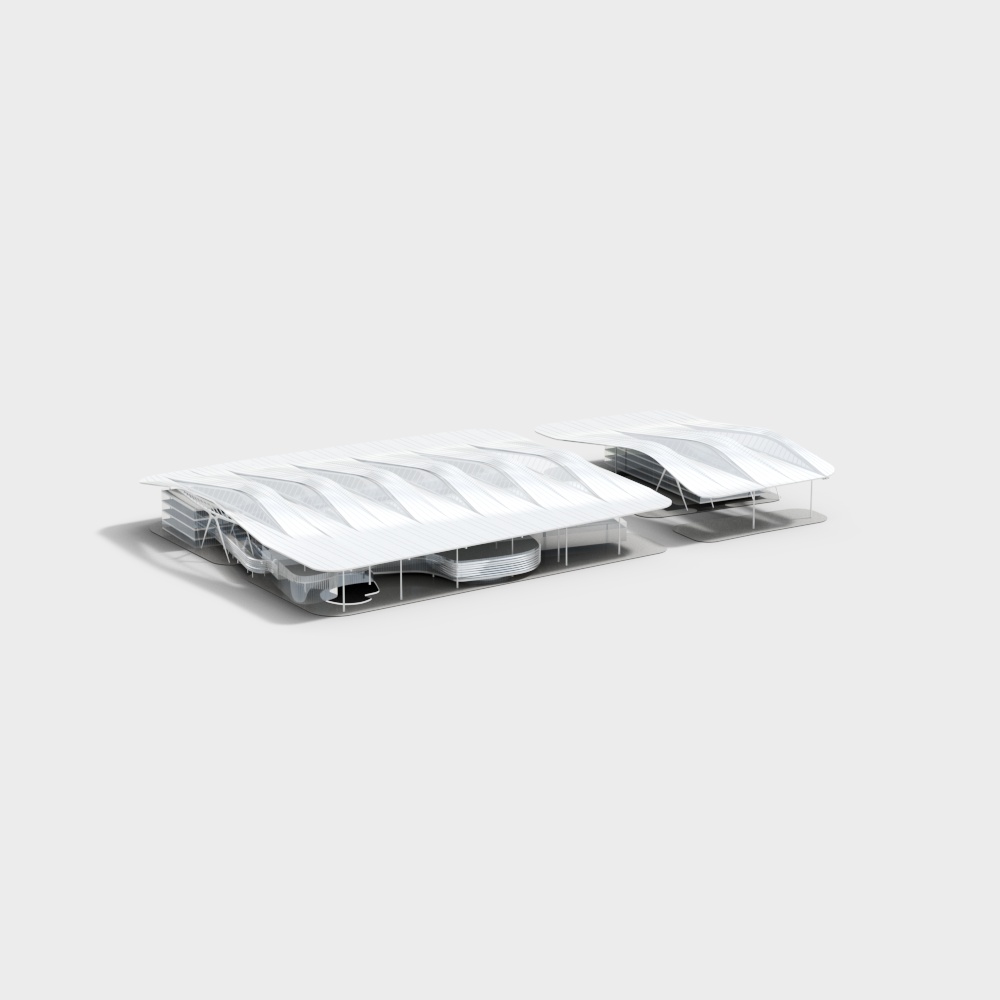 Sleek Futuristic Pavilion 3D model