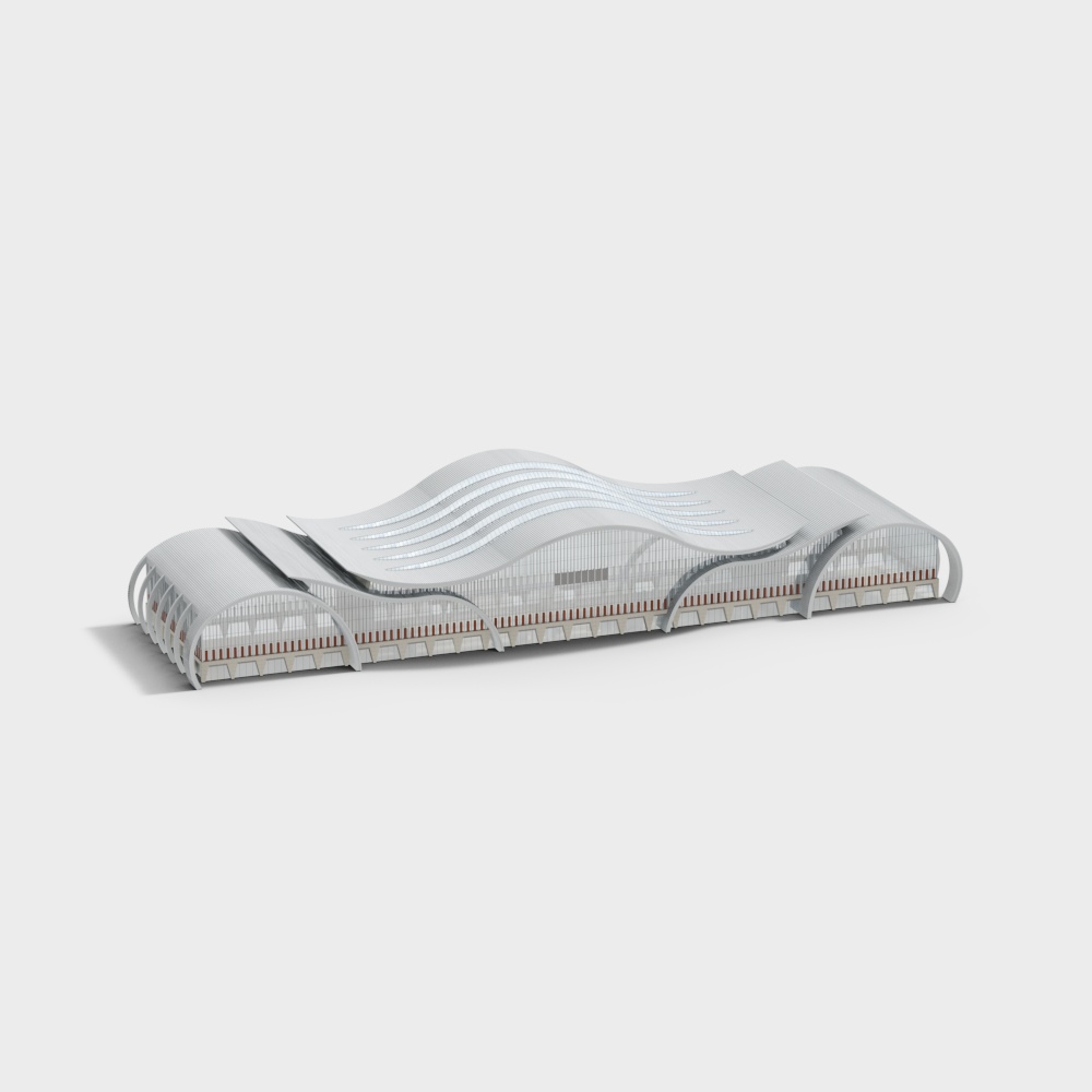 Streamlined Low-Polygon Architectural 3D model