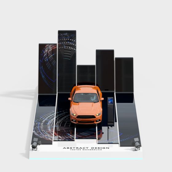 Future Drive 3D Model - Futuristic Orange Sports Car