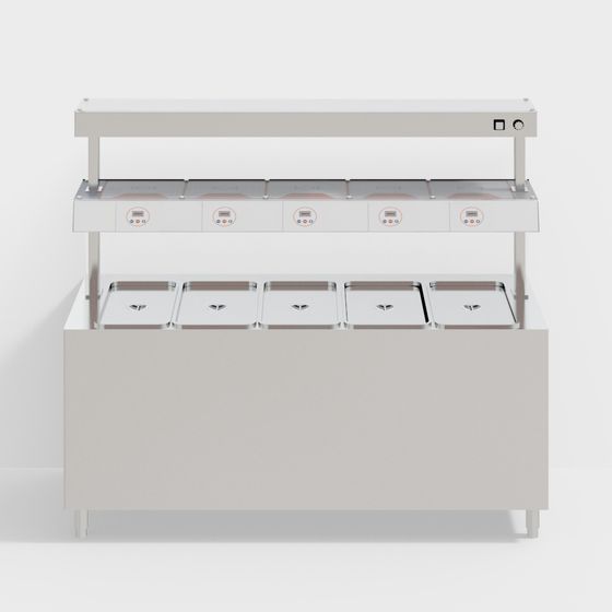 Stylish Stainless Steel Warmer Table 3D model for Modern Kitchens