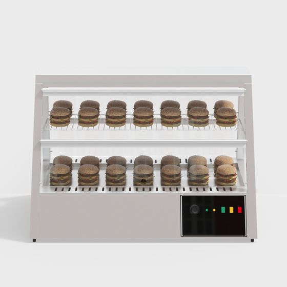Realistic Hamburger Display Case 3D model