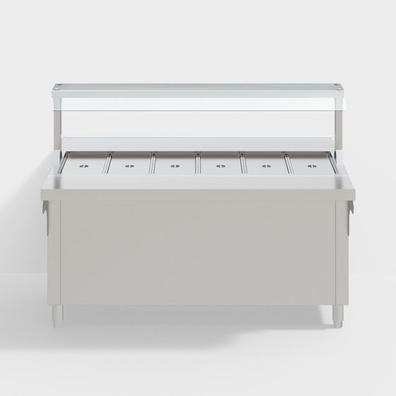 Sleek Stainless Steel Display Cabinet 3D model