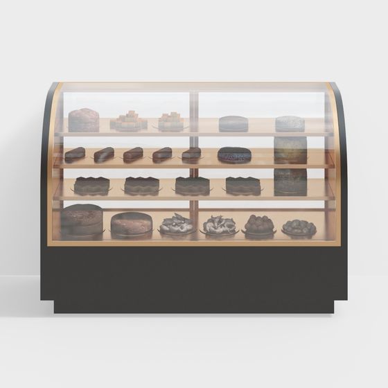 Low-Poly Cake Display Case 3D Model