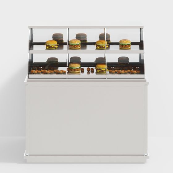 Stylish Hamburger Display Case 3D model