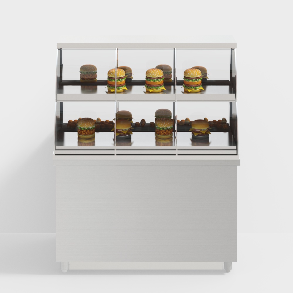 Minimalist Hamburger Display Case 3D model