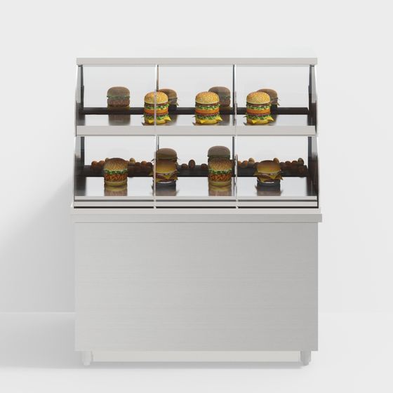 Minimalist Hamburger Display Case 3D model
