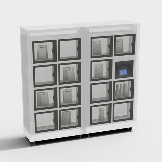 Stylish Low Poly Mobile Storage Cabinet 3D model
