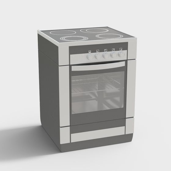 High-Detail 3D Electric Stove Model for Modern Interiors