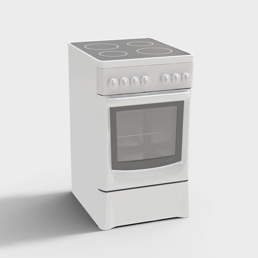 Four-burner electric ceramic stove with oven