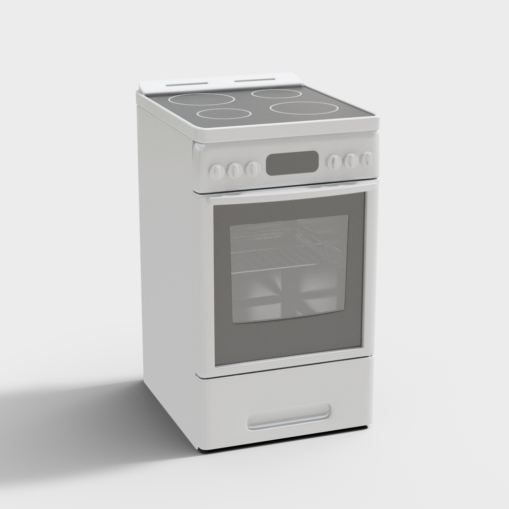 Four-burner electric ceramic stove with oven